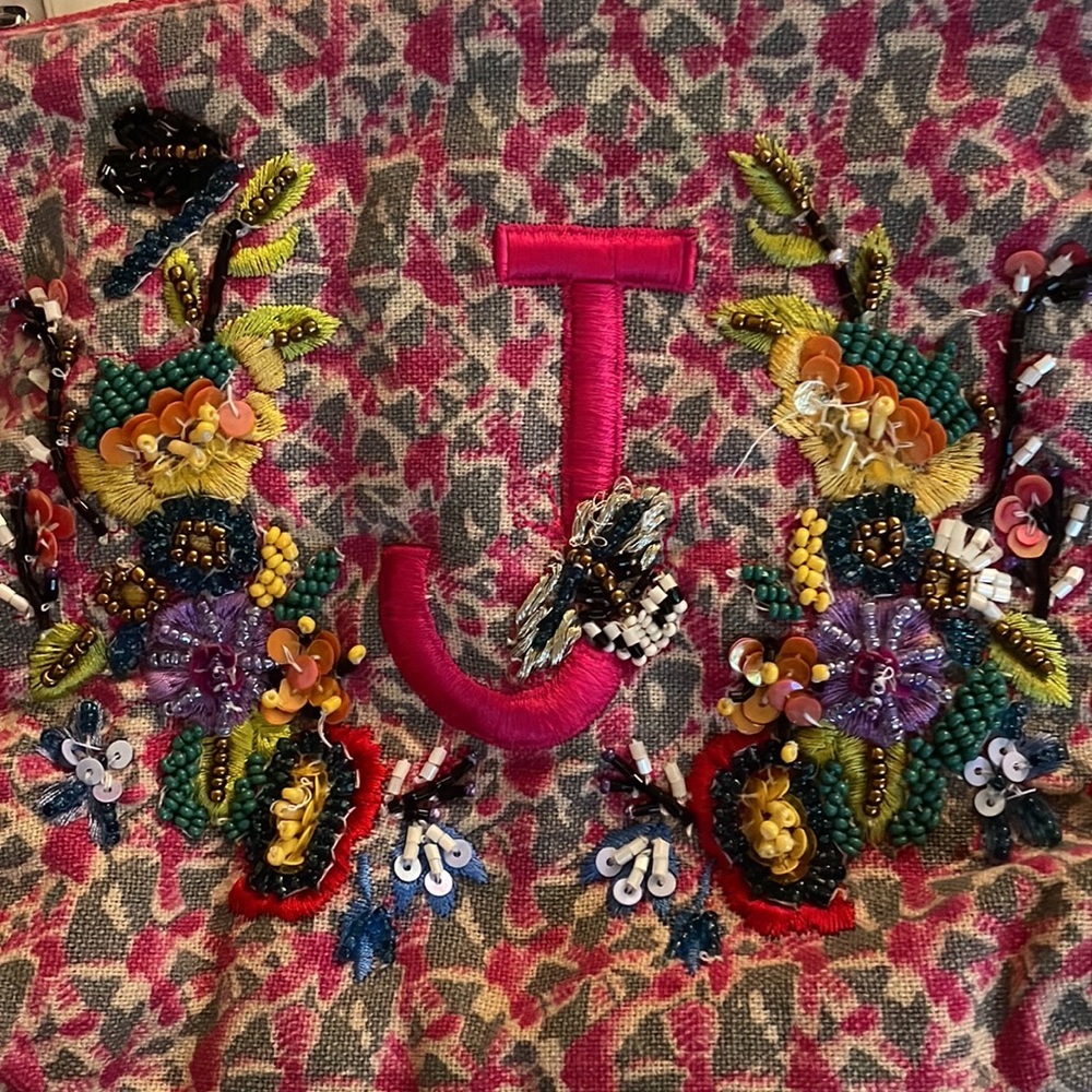 Anthropologie monogrammed J pouch - Picture 5 of 7